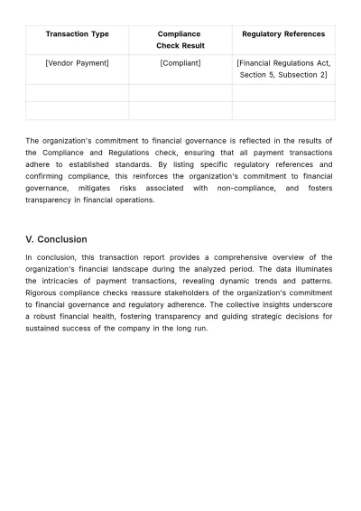 Free Finance Payment Transaction Report Template to Edit Online