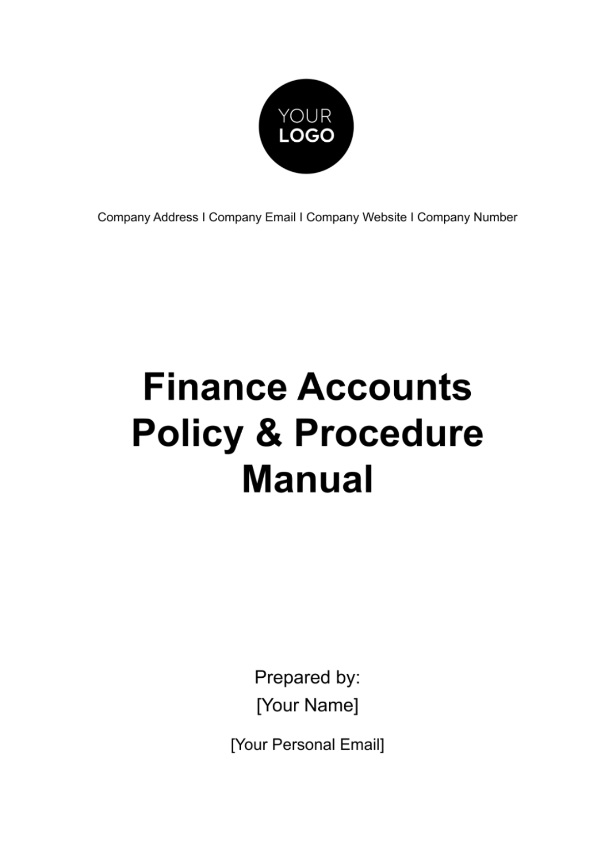 Finance Accounts Policy & Procedure Manual Template