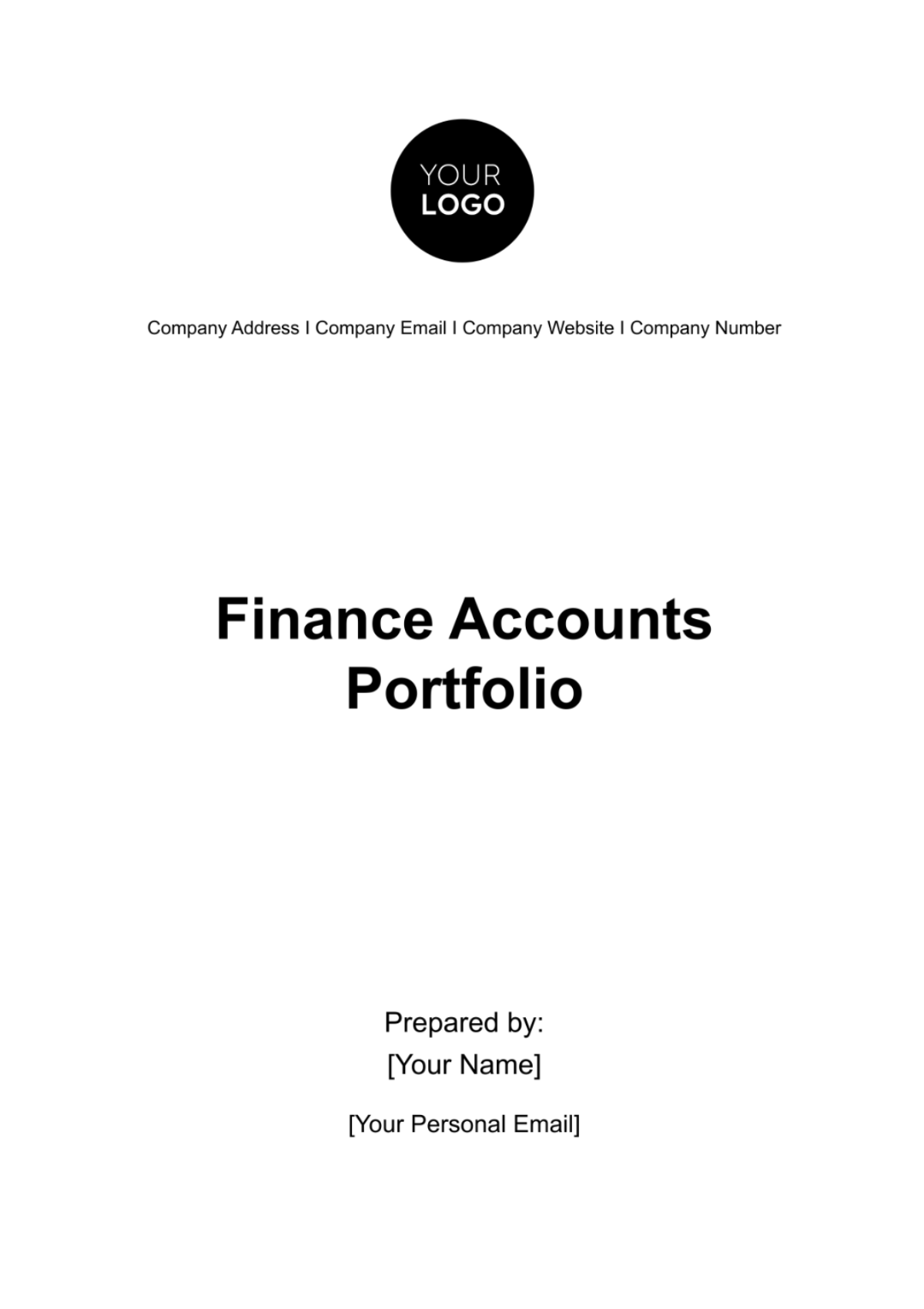 Finance Accounts Portfolio Template