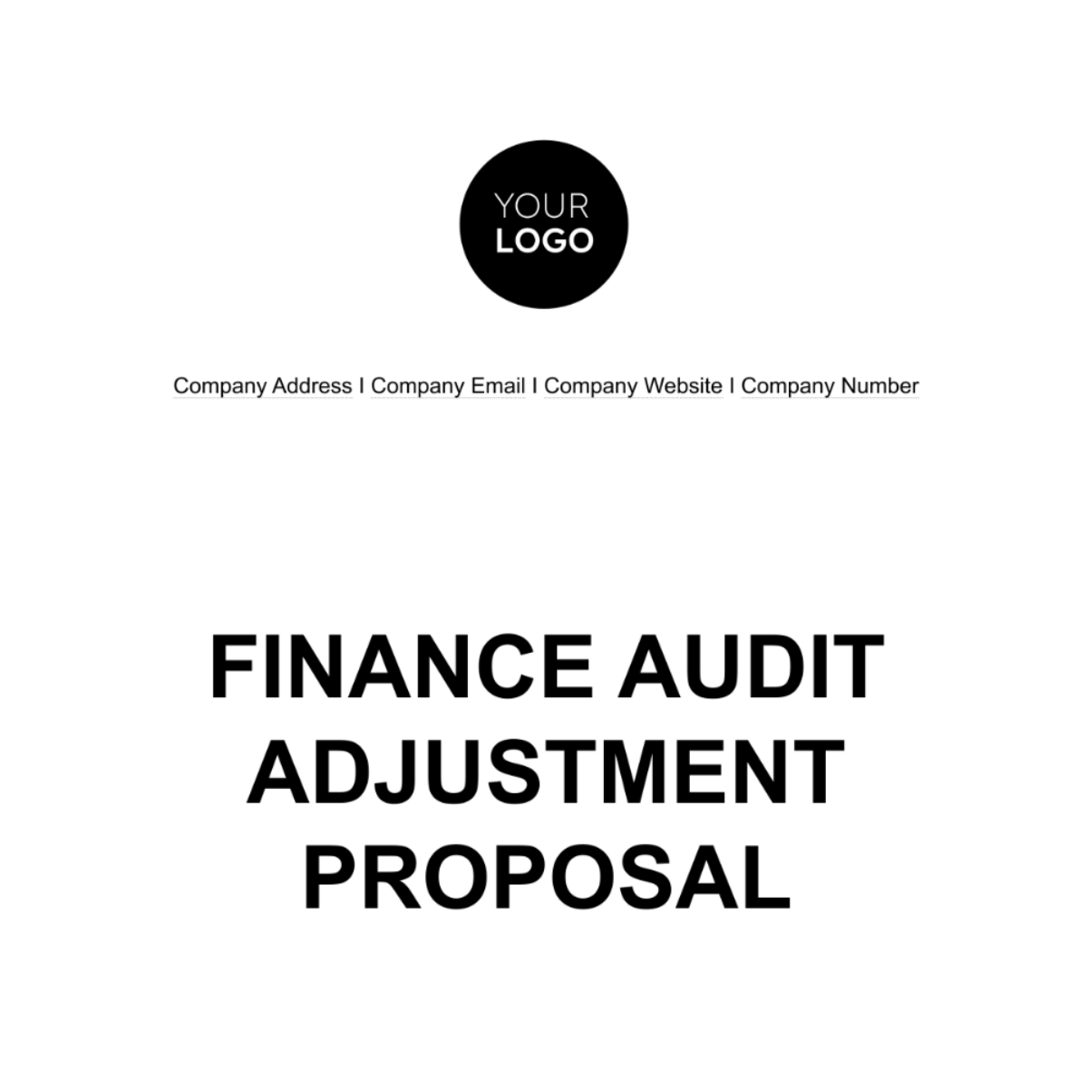 Free Finance Audit Adjustment Proposal Template