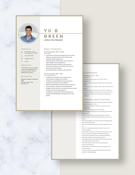 Consulting Manager Resume Download