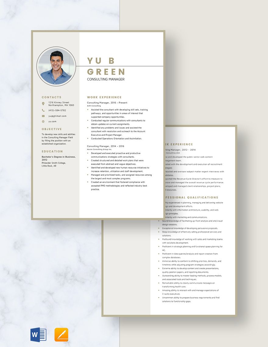 Consulting Manager Resume