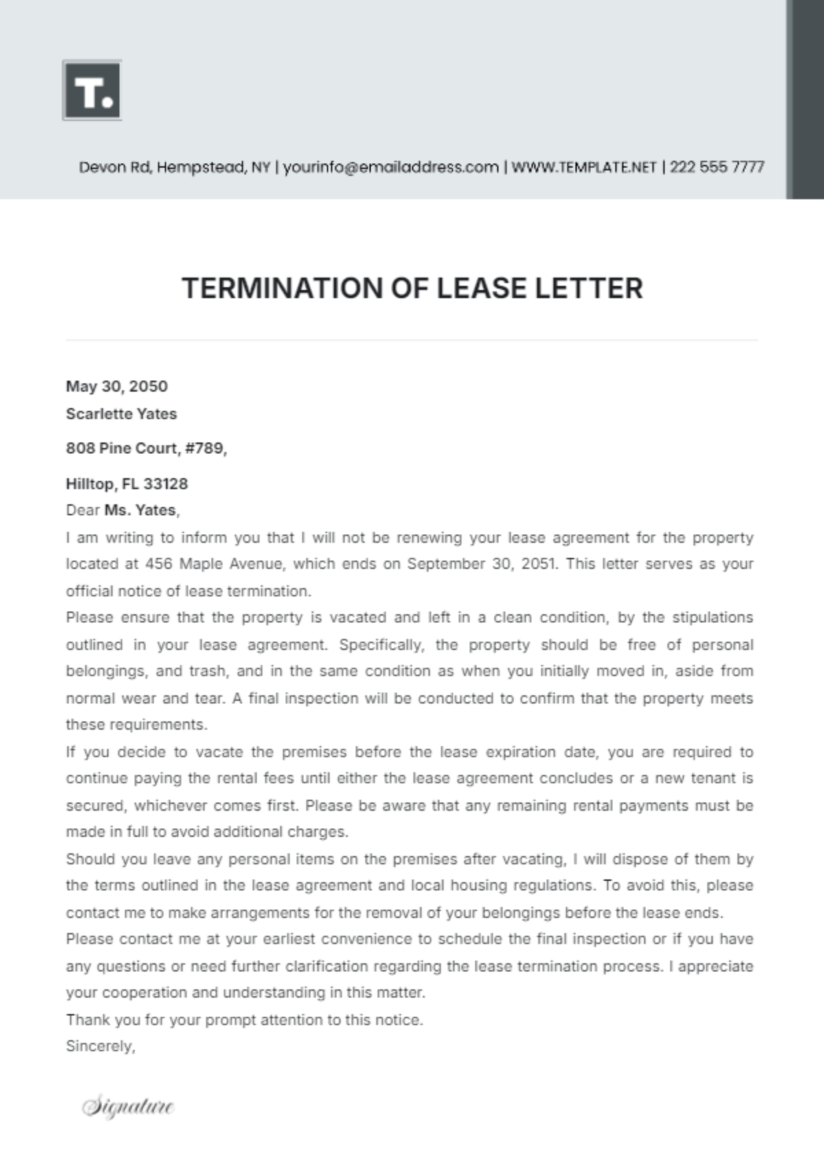 FREE Lease Letter Templates & Examples - Edit Online & Download ...