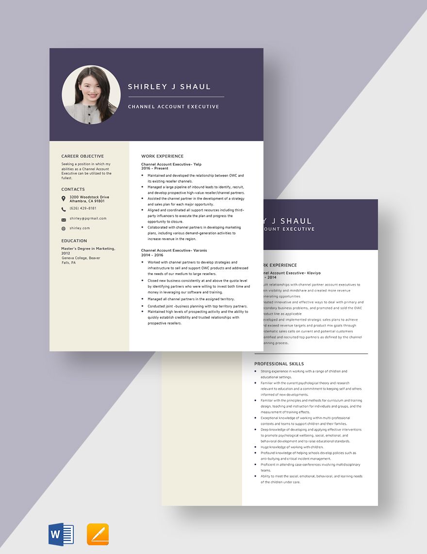 Channel Account Executive Resume