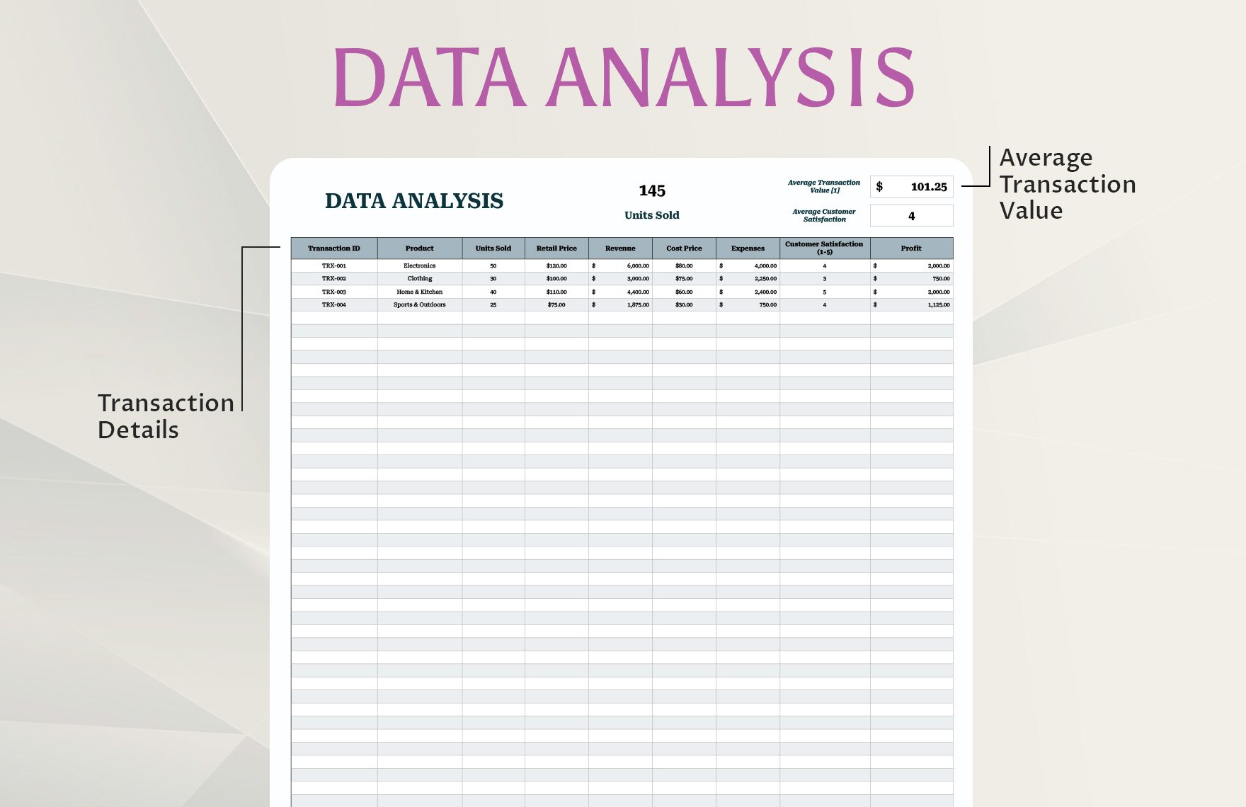 Data Analysis Template