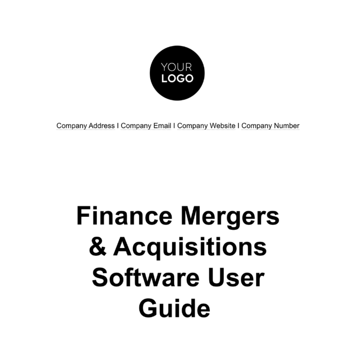 Free Finance Mergers & Acquisitions Software User Guide Template