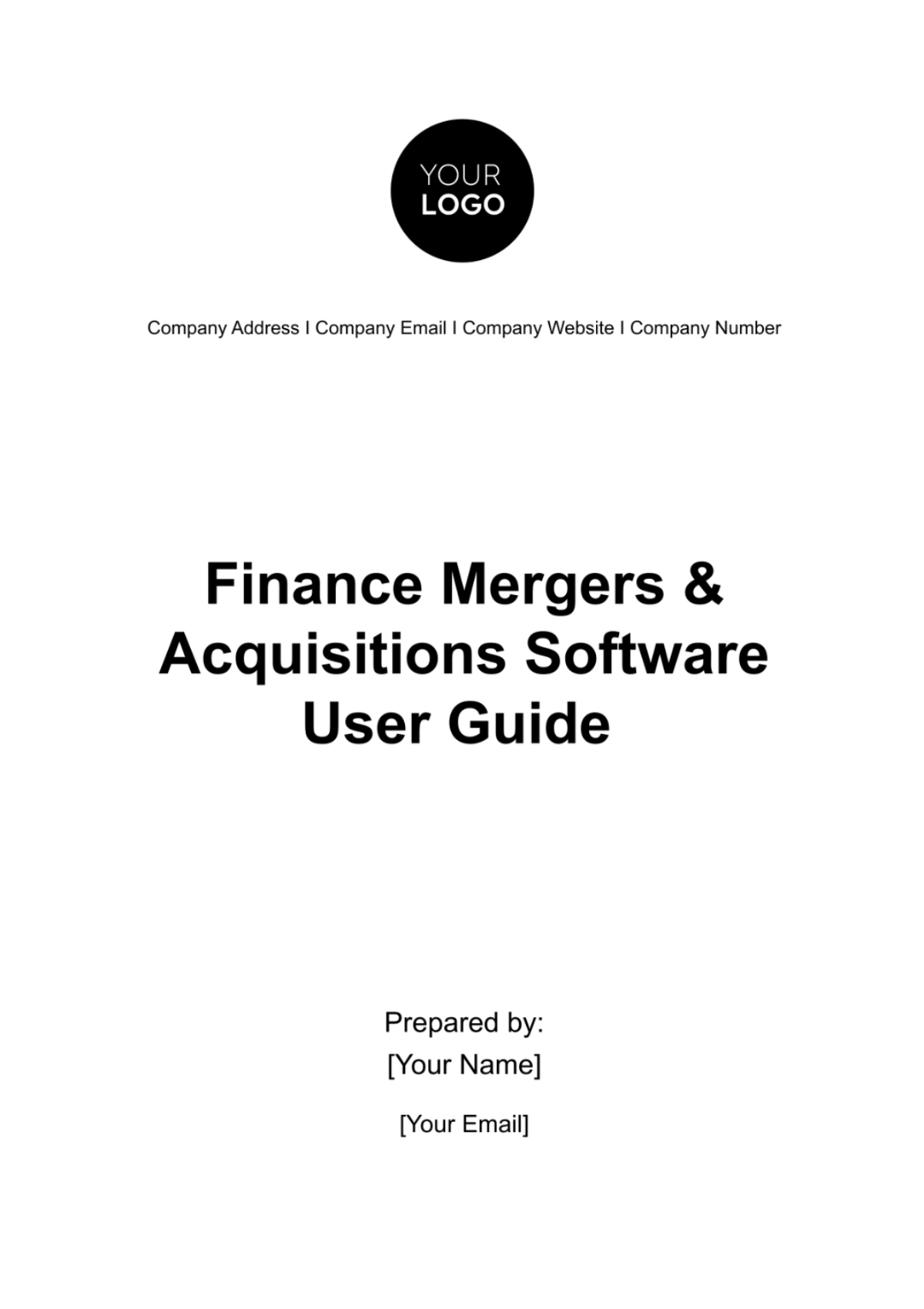 Finance Mergers & Acquisitions Software User Guide Template