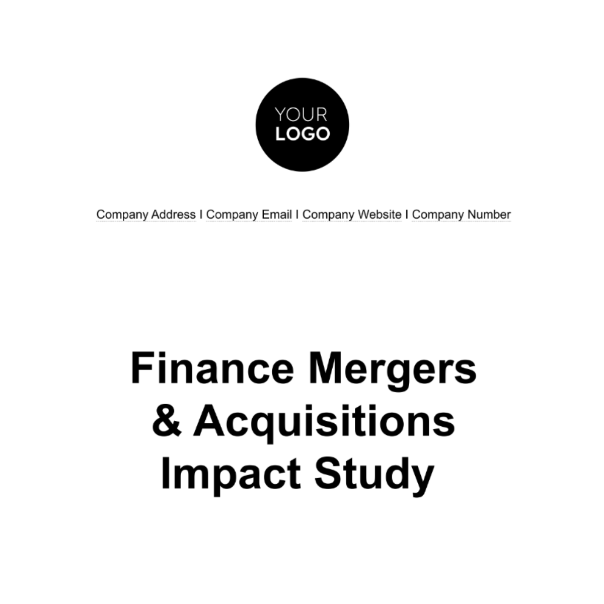 Free Finance Mergers & Acquisitions Impact Study Template