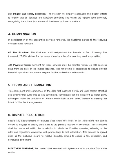 Free Accounting SLA Template to Edit Online