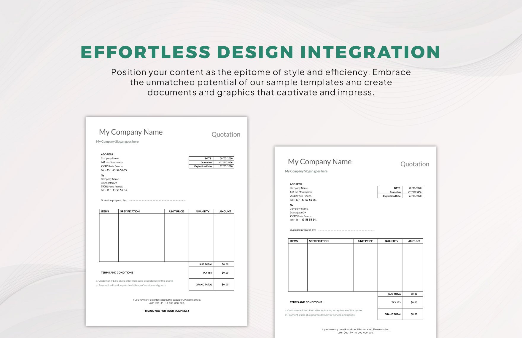Sample Quotation Template