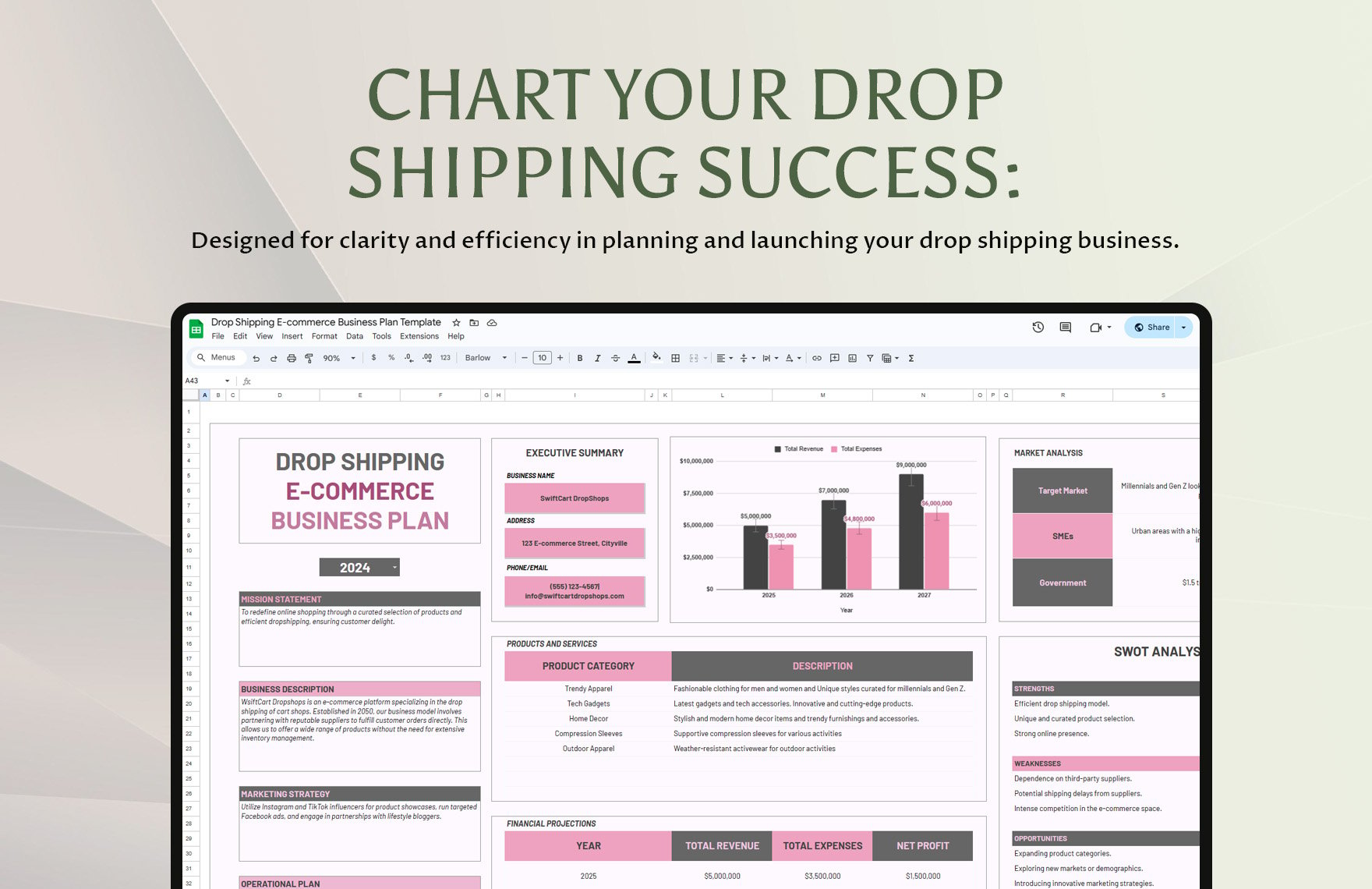 Drop Shipping E-commerce Business Plan Template