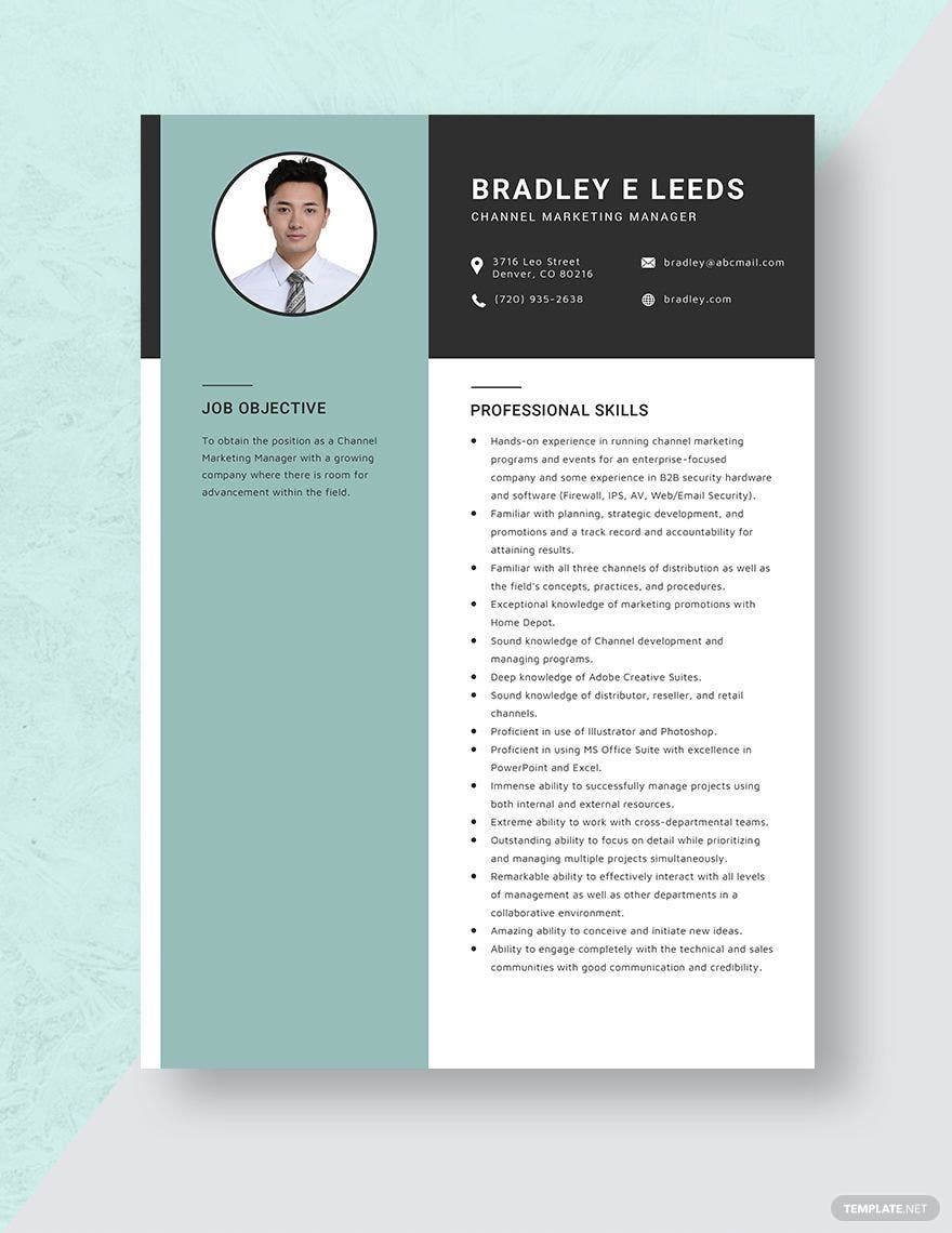 Channel Marketing Manager Resume Template