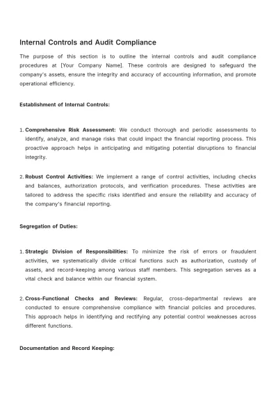 Free Accounting Policy & Procedure Manual Template to Edit Online