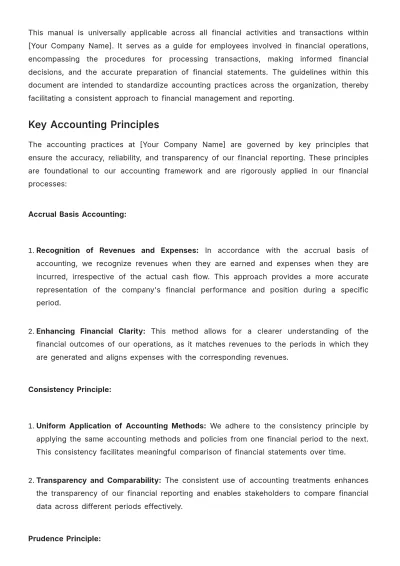 Free Accounting Policy & Procedure Manual Template to Edit Online