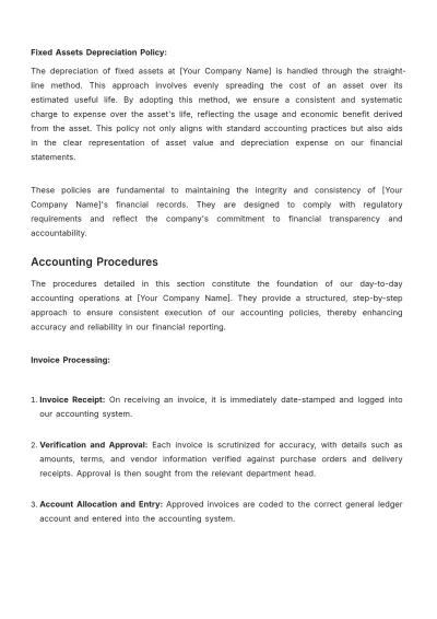 Free Accounting Policy & Procedure Manual Template to Edit Online