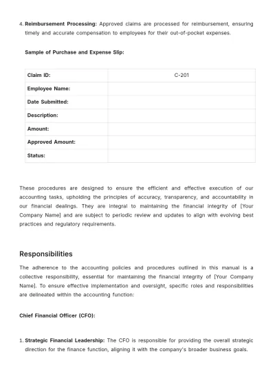 Free Accounting Policy & Procedure Manual Template to Edit Online