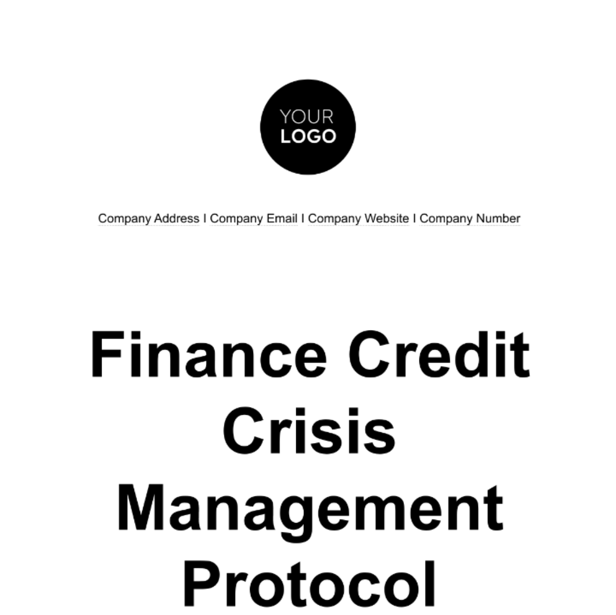 Finance Credit Crisis Management Protocol Template
