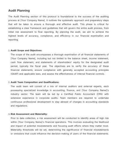 Free Accounting Audit Protocol Template to Edit Online
