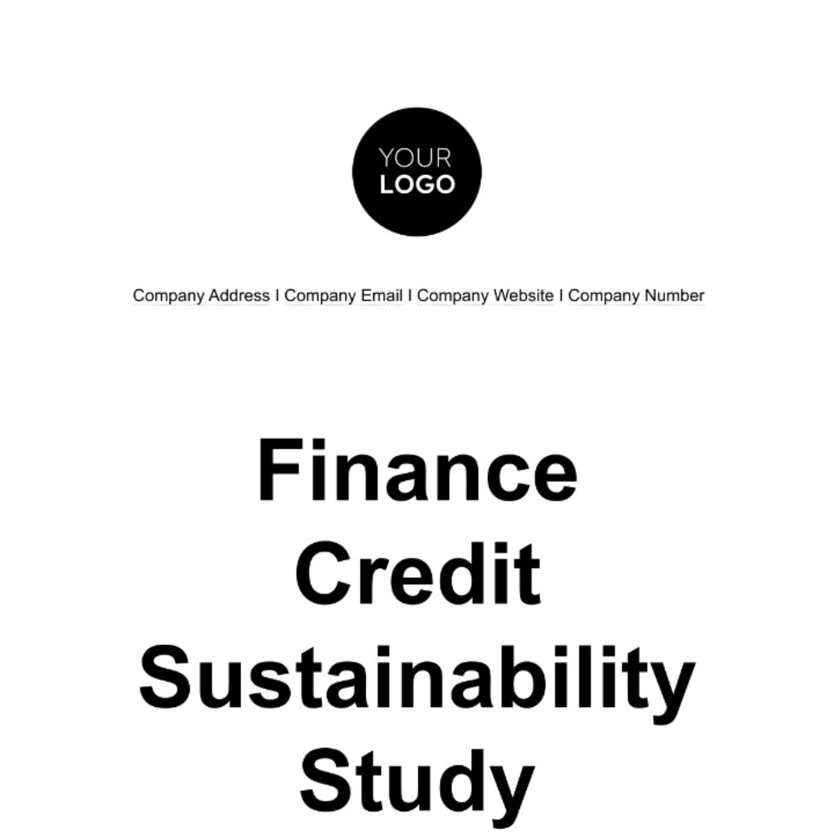 Finance Credit Sustainability Study Template