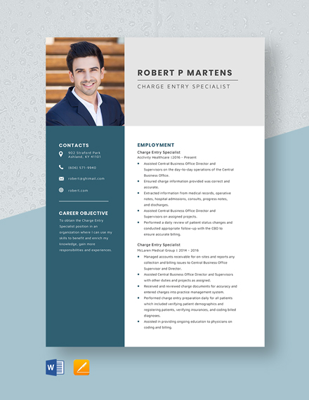 Free Data Entry Resume Template Word Doc Psd Indesign