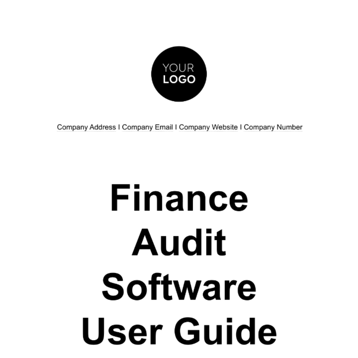 Finance Audit Software User Guide Template