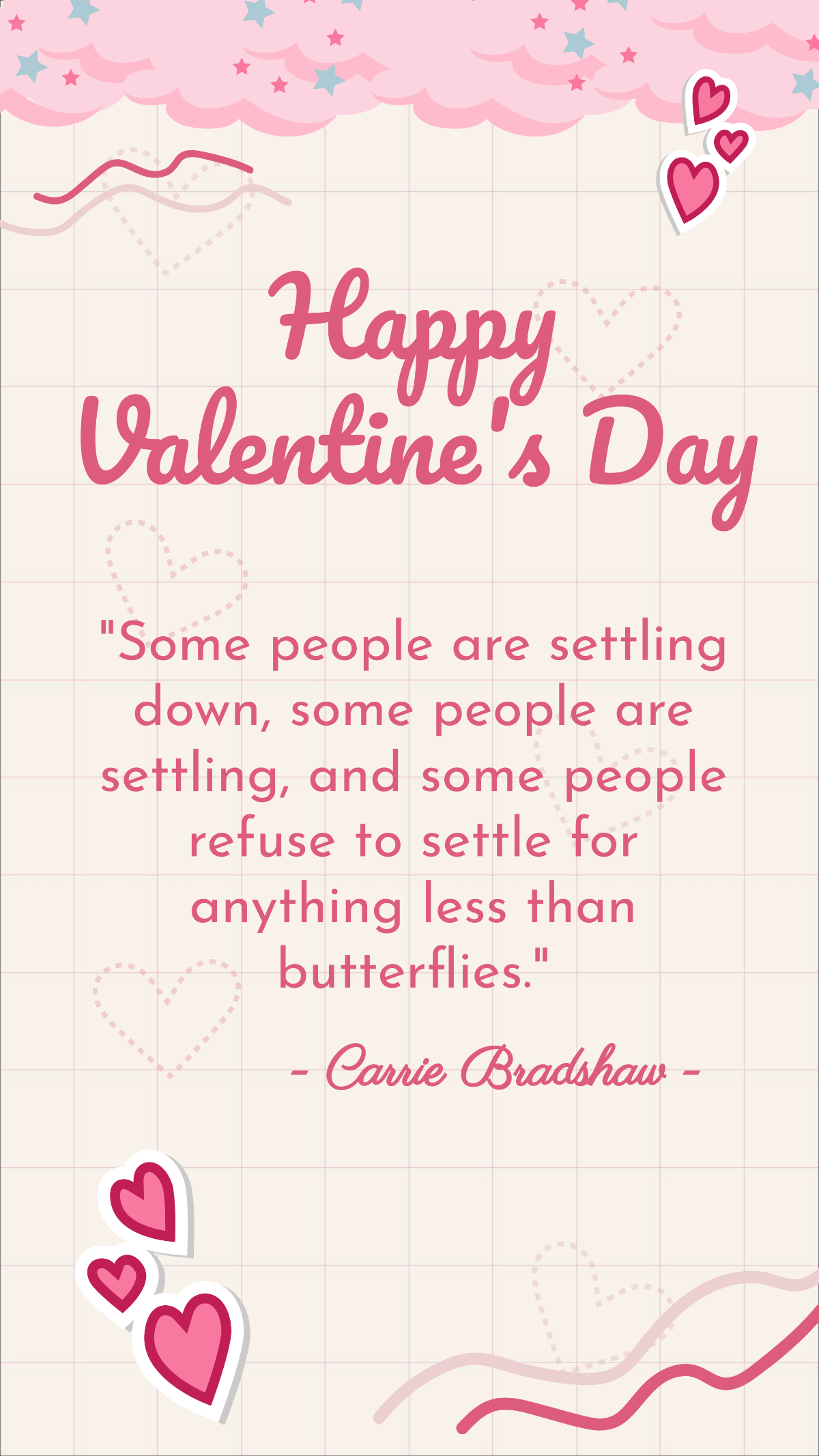Valentine's Day for Singles Quotes Template
