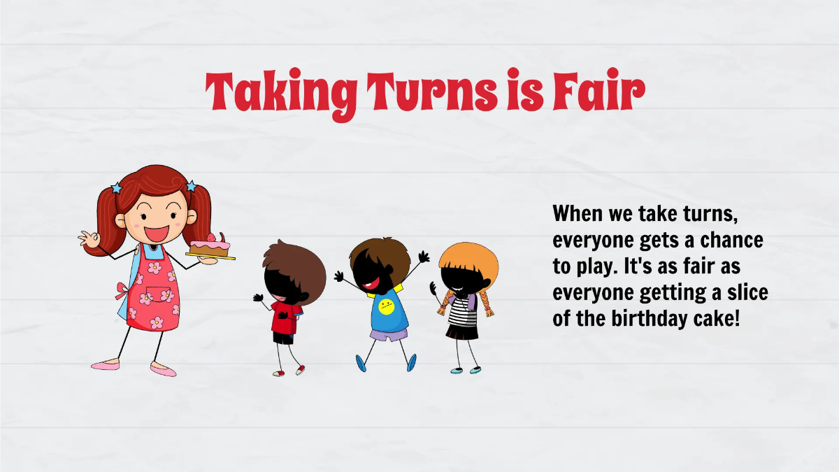 Free Sharing and Taking Turns Template to Edit Online