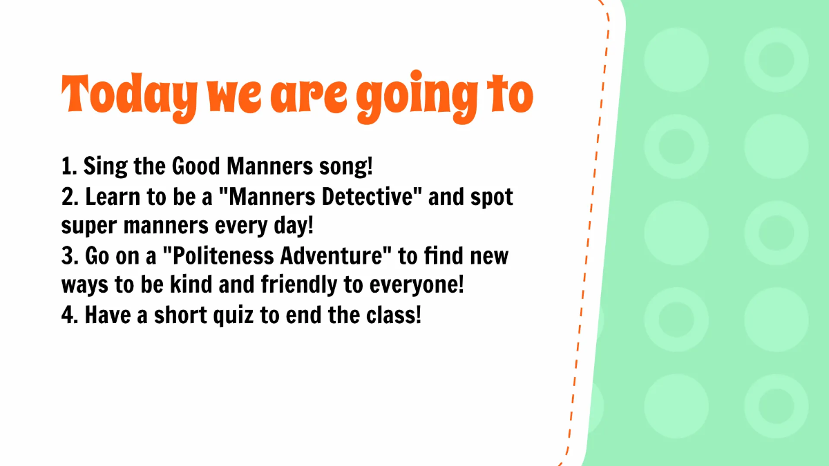 Free Basic Manners and Politeness Template to Edit Online