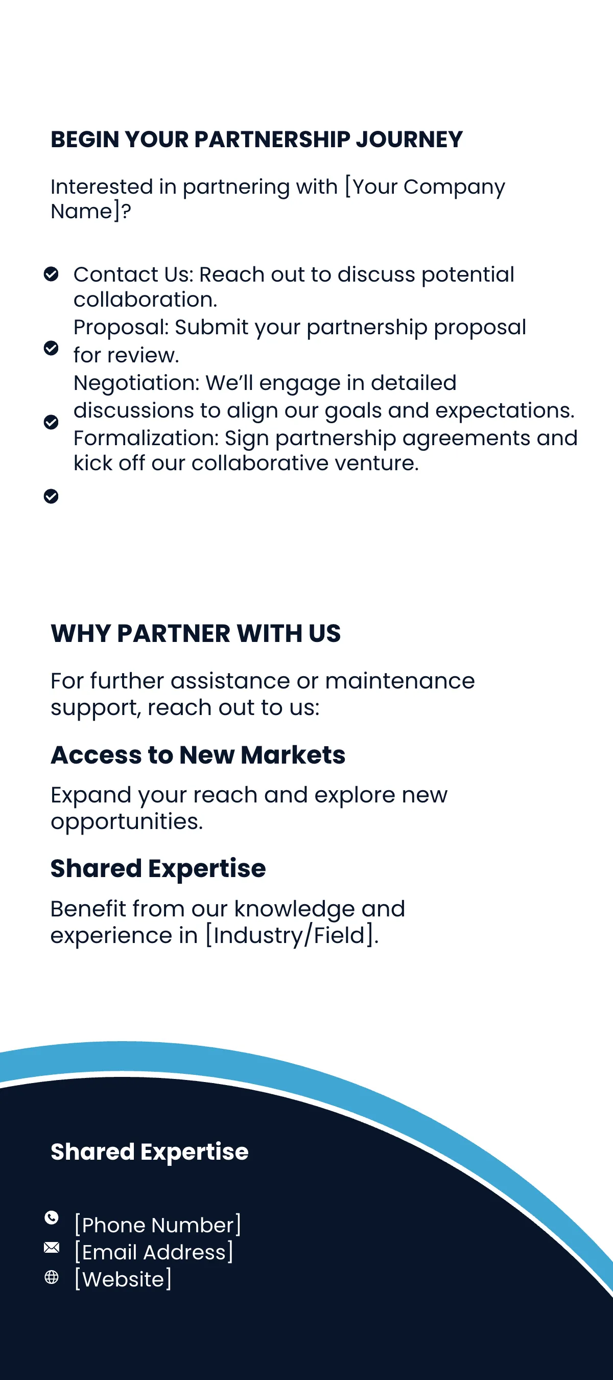 Free Partnership and Collaboration Rack Card Template to Edit Online
