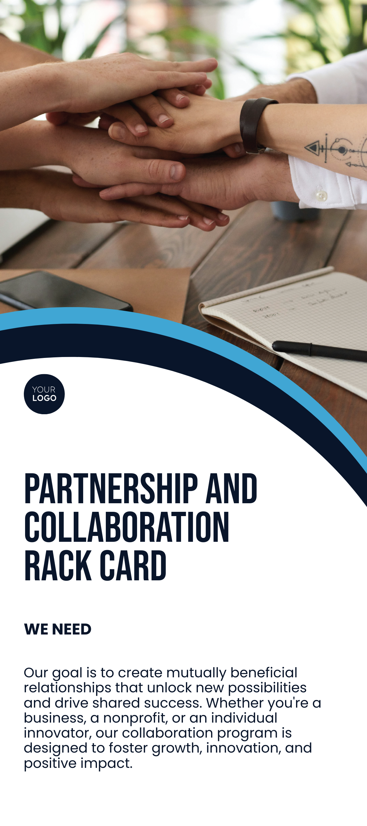 Free Partnership and Collaboration Rack Card Template