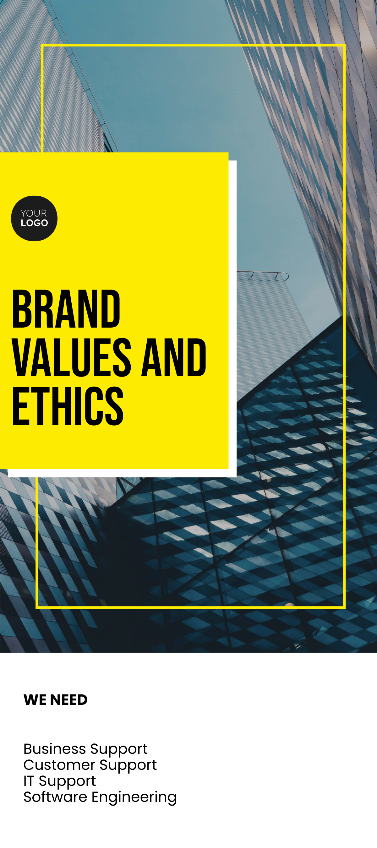 Free Brand Values and Ethics Rack Card Template