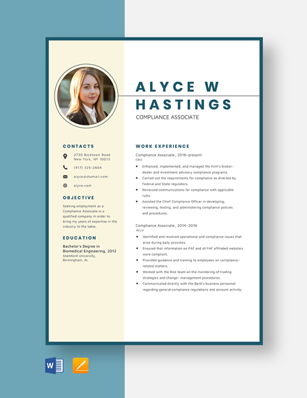 Accounting Associate Resume - Download in Word, PSD, Apple Pages ...