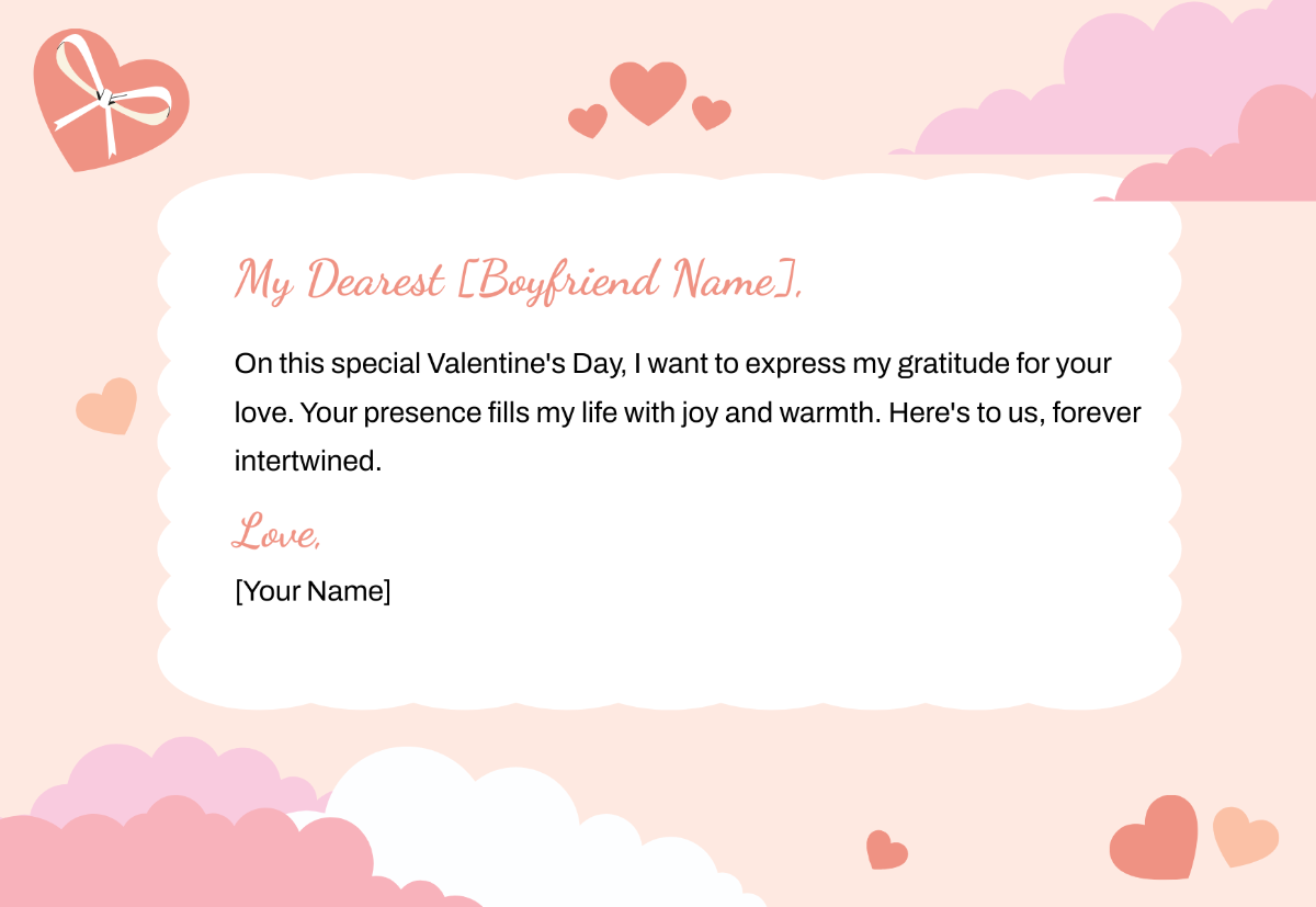 Valentine's Day Letter to Boyfriend Template