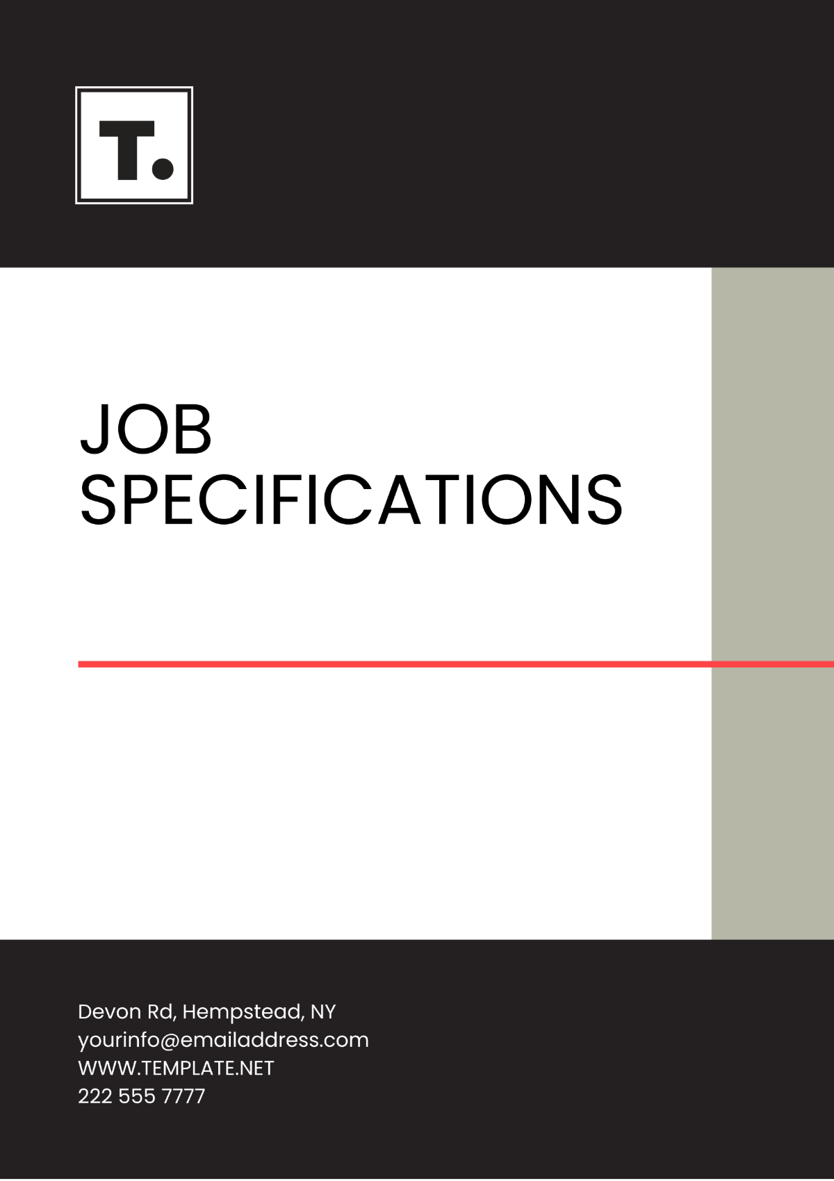 Free Job Specifications Template