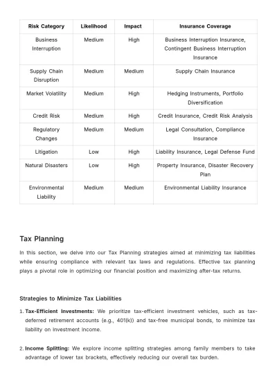 Free Detailed Financial Plan Template to Edit Online