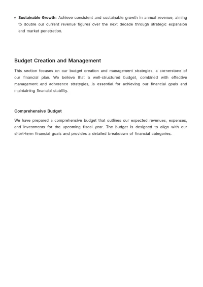 Free Detailed Financial Plan Template to Edit Online