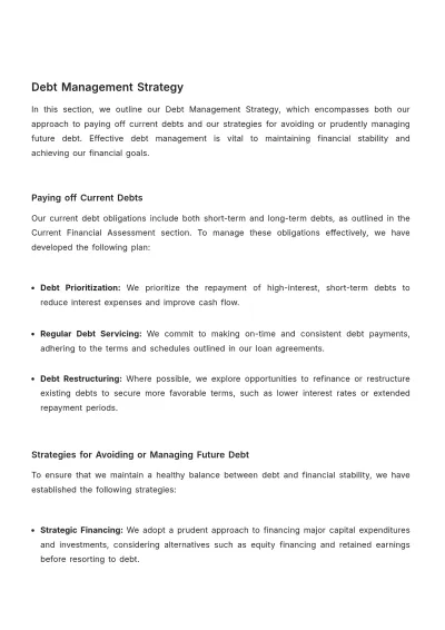 Free Detailed Financial Plan Template to Edit Online