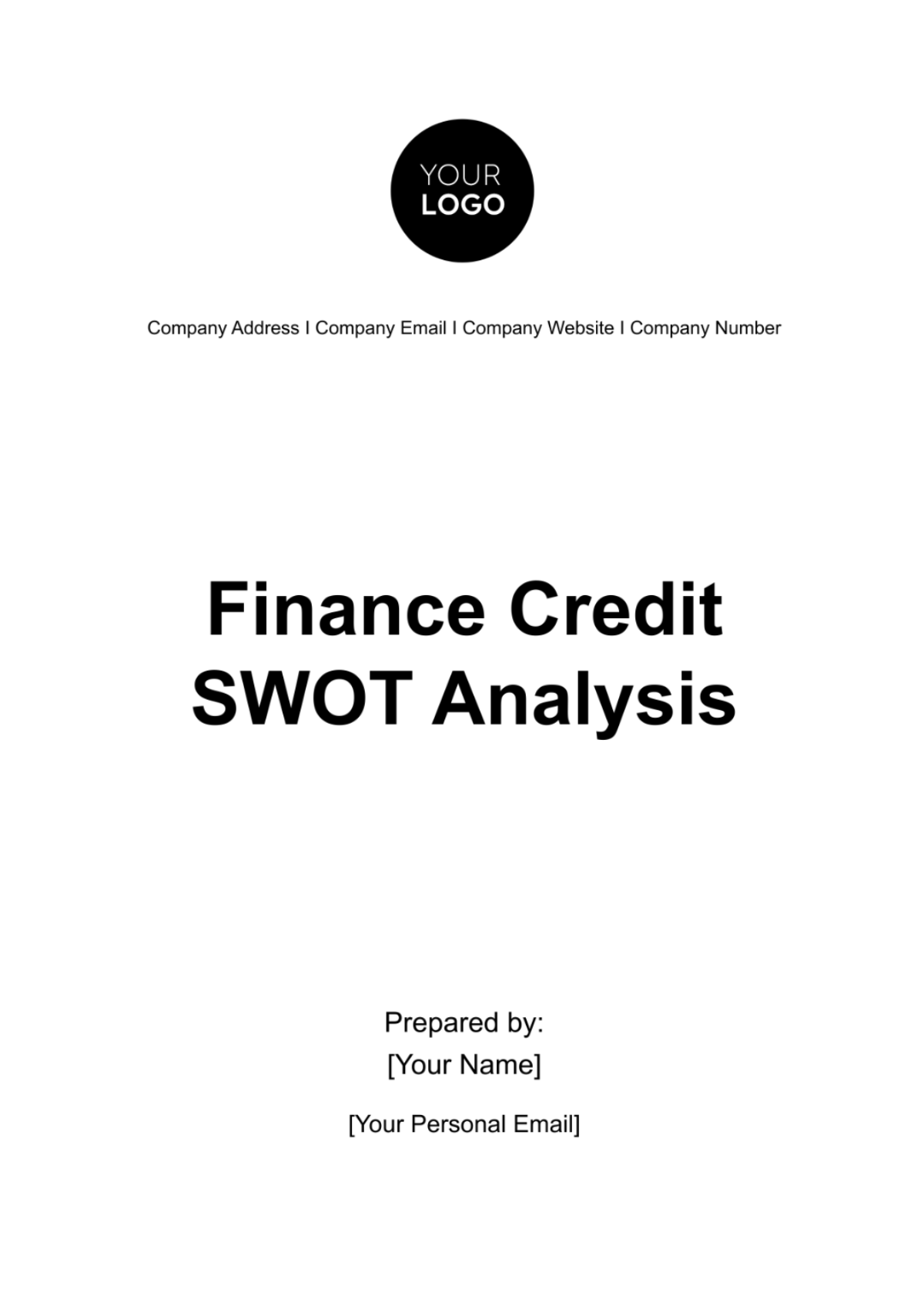 Finance Credit SWOT Analysis Template