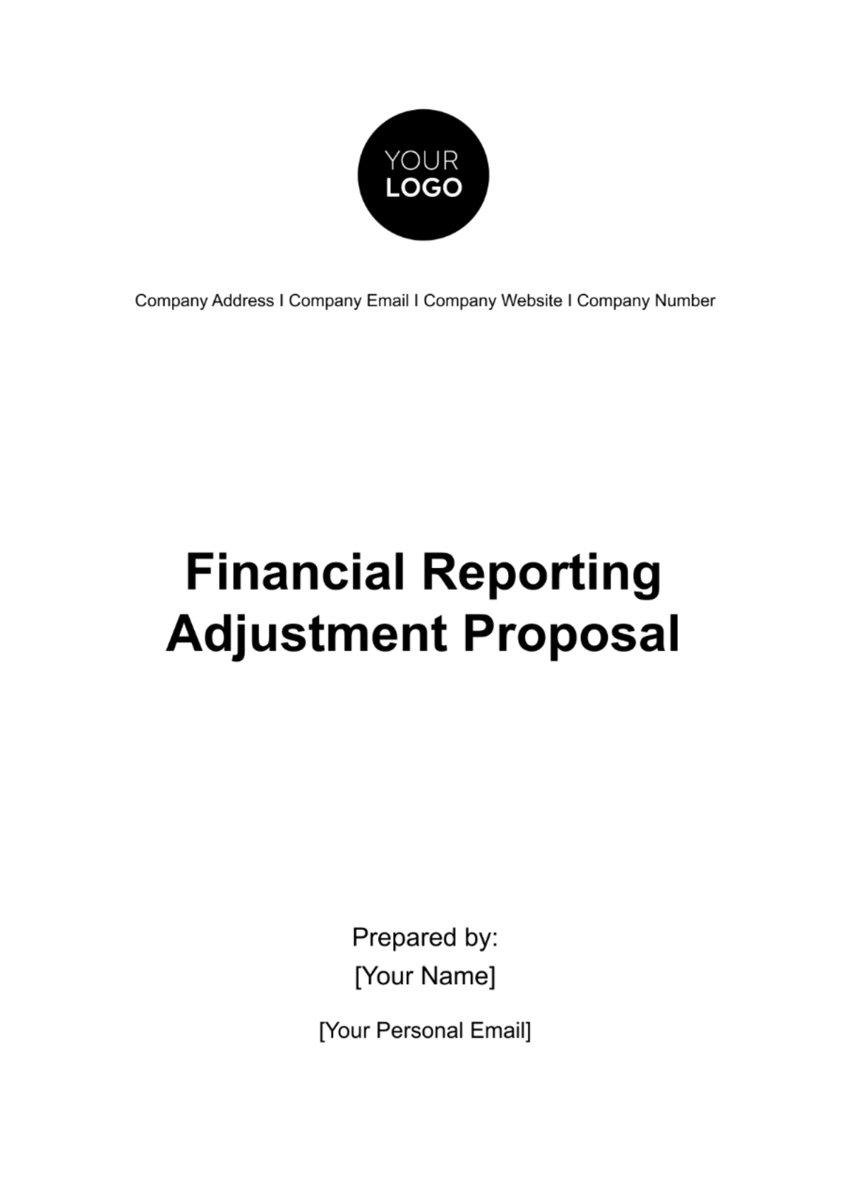 Financial Reporting Adjustment Proposal Template
