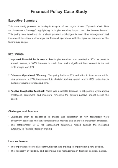 Free Financial Policy Case Study Template to Edit Online