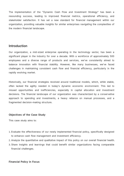 Free Financial Policy Case Study Template to Edit Online