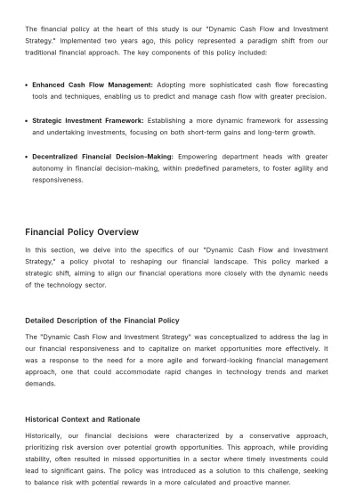 Free Financial Policy Case Study Template to Edit Online