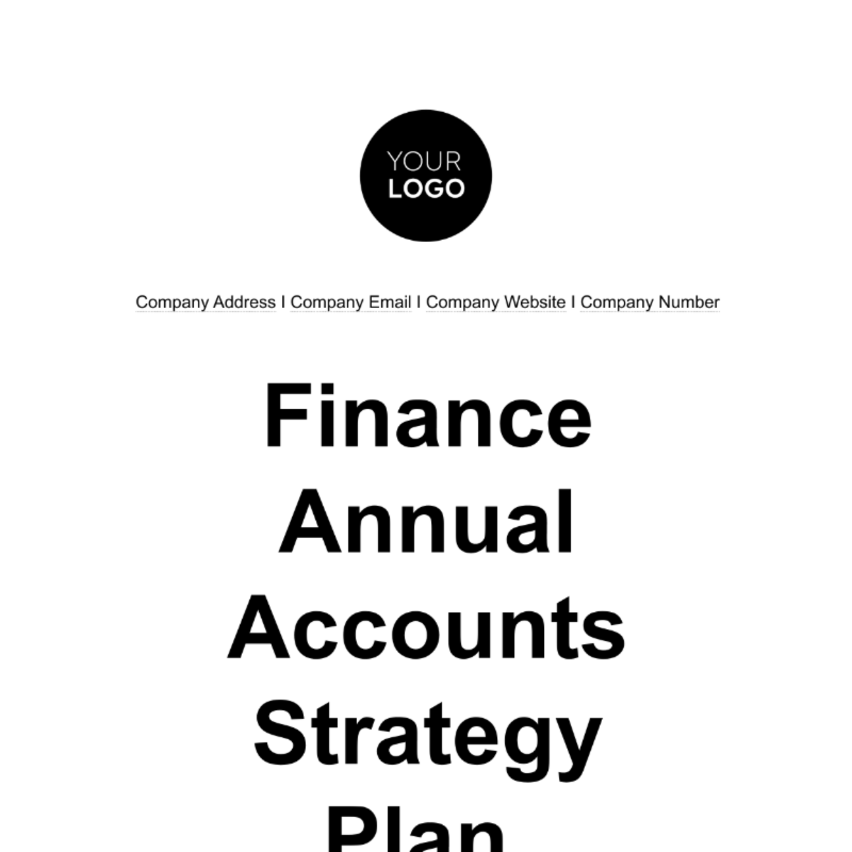 Finance Annual Accounts Strategy Plan Template