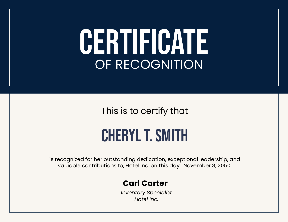 Recognition Certificate Template - Edit Online & Download