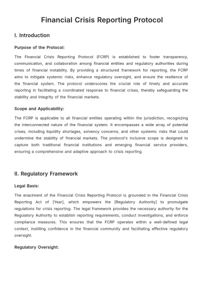 Free Financial Crisis Reporting Protocol Template to Edit Online