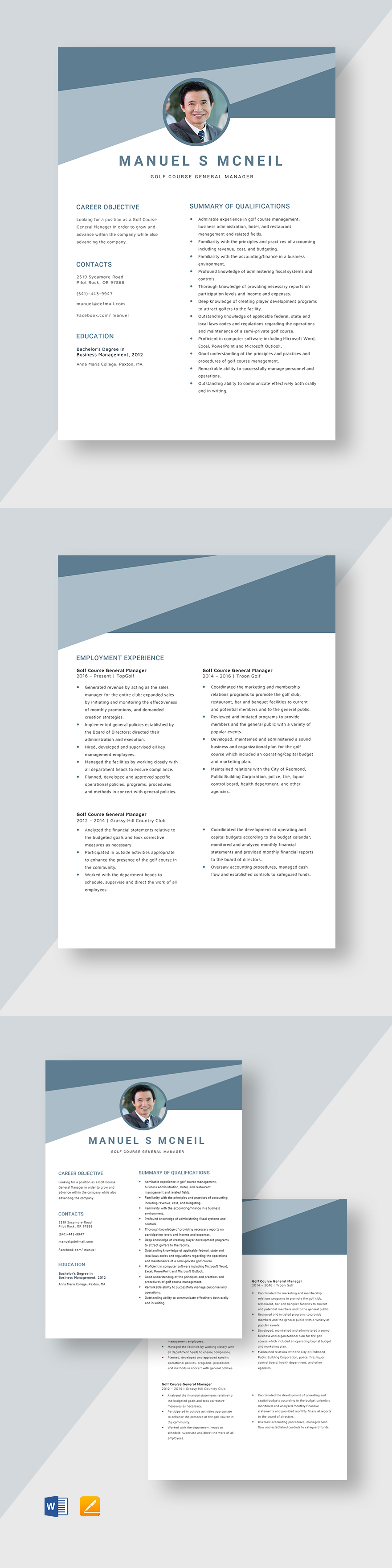 Free Course Developer Resume Template Word Apple Pages Template