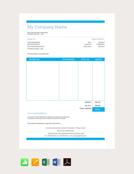 FREE Sample Vehicle Quotation Template - PDF | Word (DOC ...