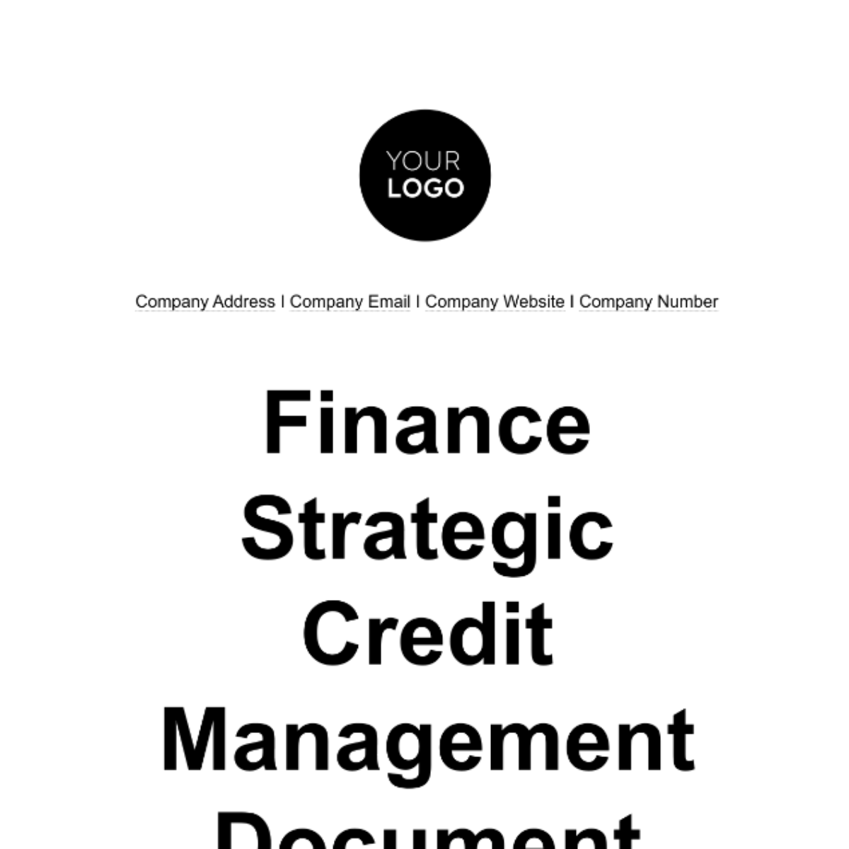 Finance Strategic Credit Management Document Template