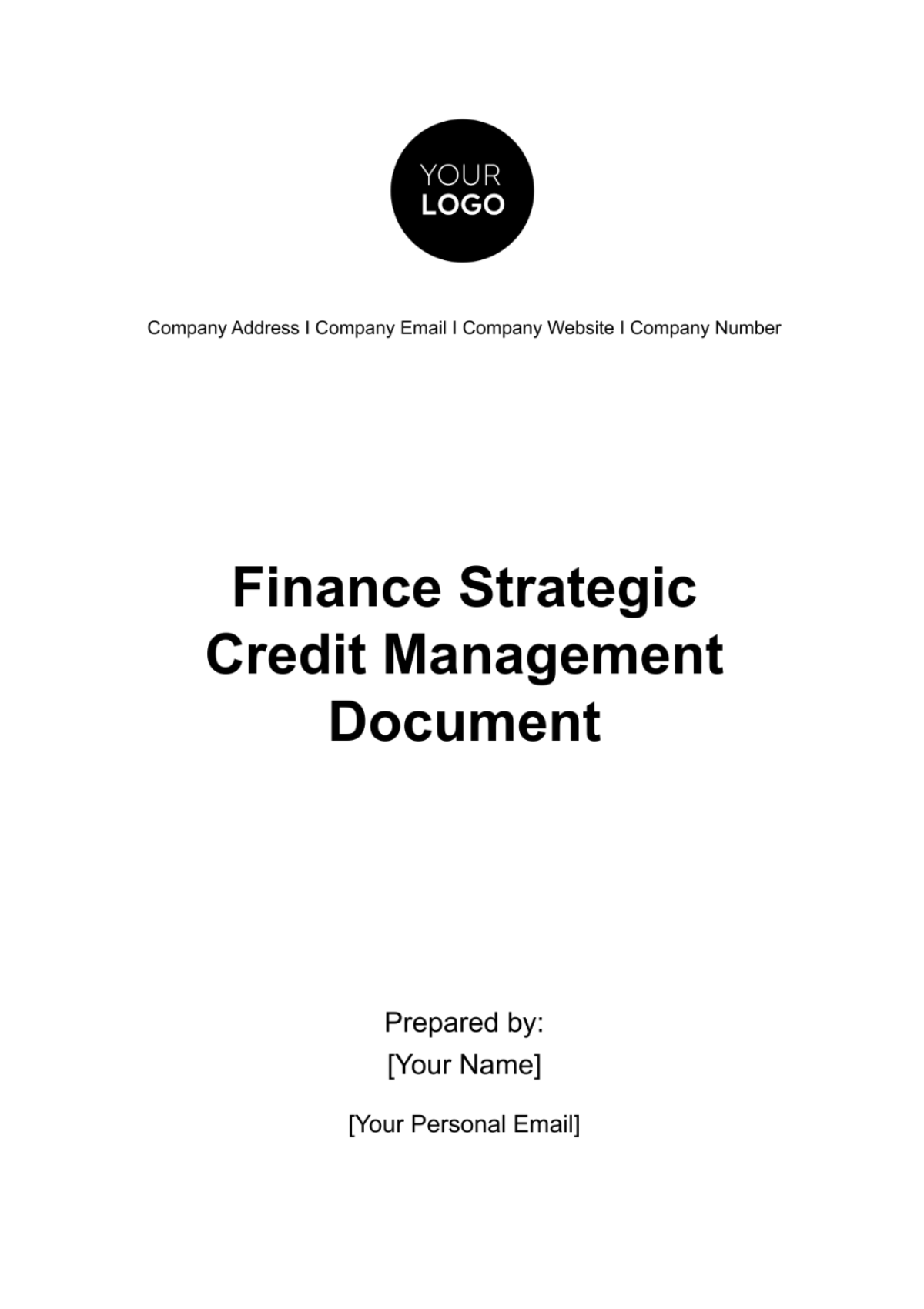 Finance Strategic Credit Management Document Template