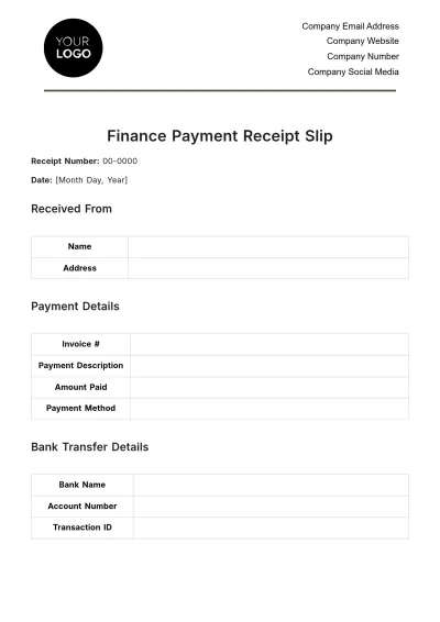Free Finance Payment Receipt Slip Template & AI Receipt Maker